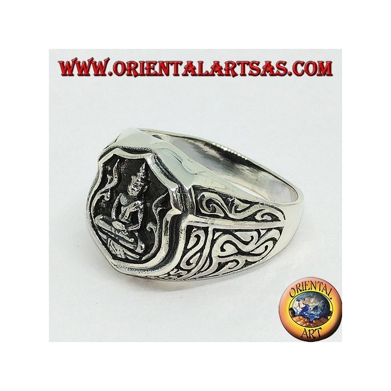 Anillo de plata del Buda Dhyana