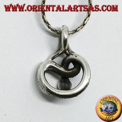 Colgante en plata, serpiente anudada