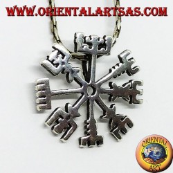 Silver pendant, Vegvisir (magic symbol)