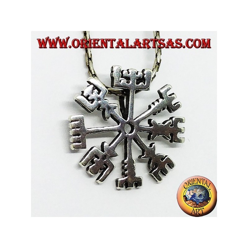 Ciondolo in argento, Vegvisir (simbolo magico)