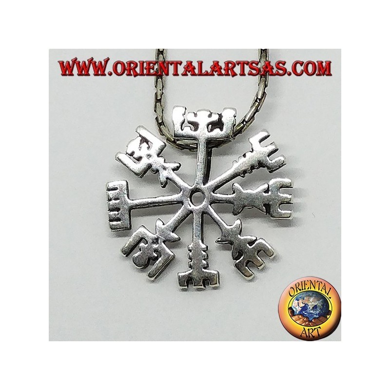 Ciondolo in argento, Vegvisir (simbolo magico)