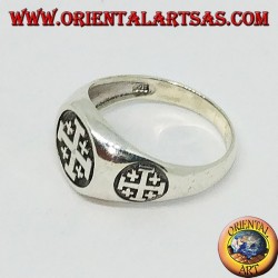 Ring in Silber Kreuz Siegel von Jerusalem