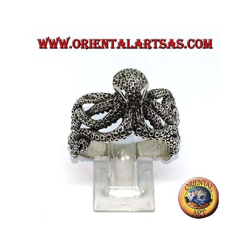 Silberner Ring der Oktopus