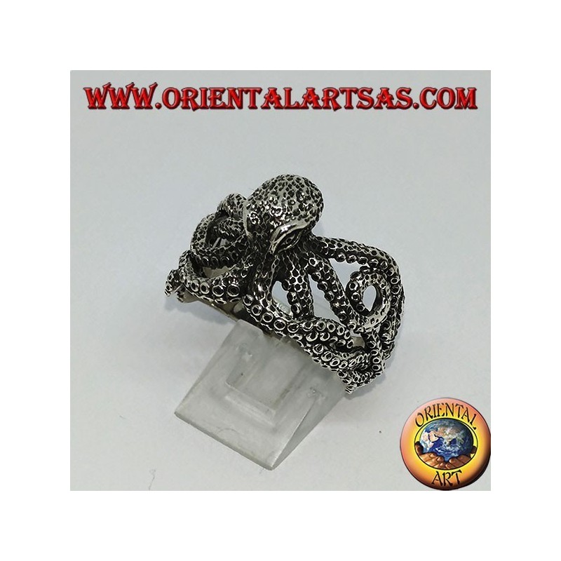 Silberner Ring der Oktopus