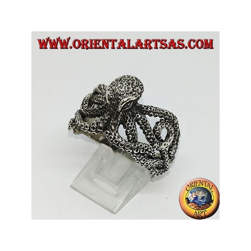 Anillo de plata del pulpo