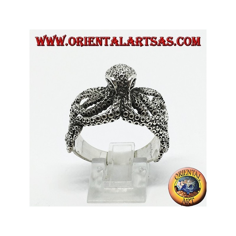 Anillo de plata del pulpo