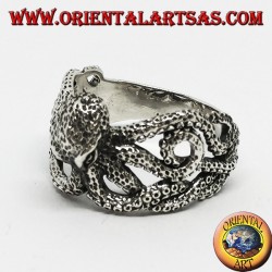 Silberner Ring der Oktopus