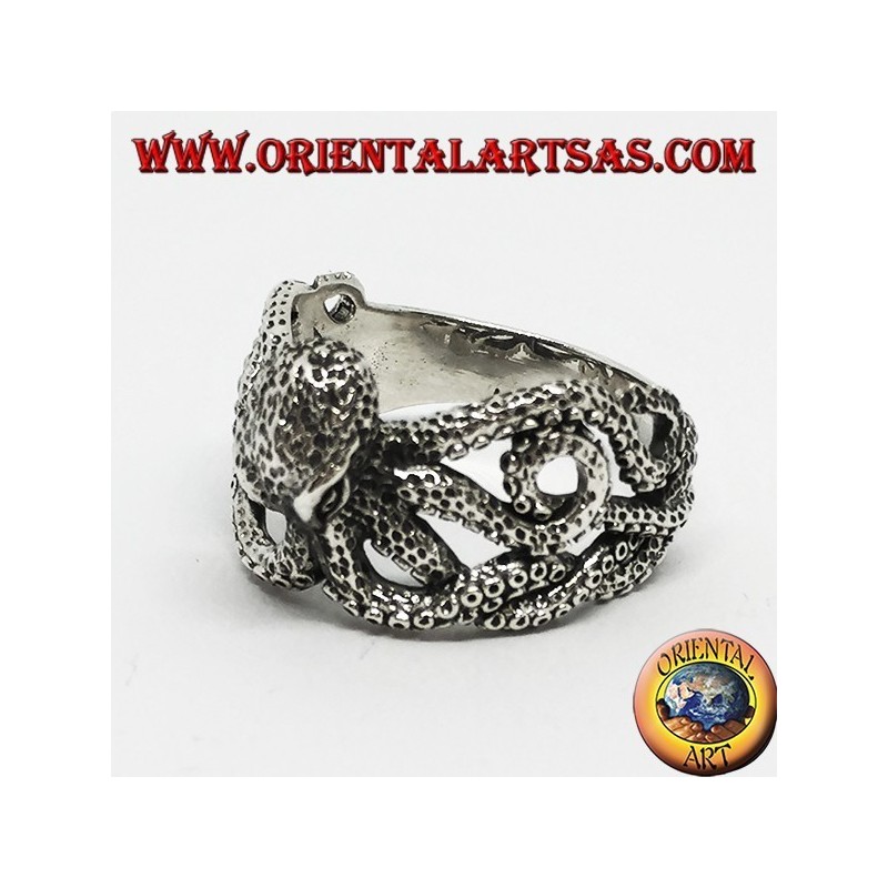Anillo de plata del pulpo