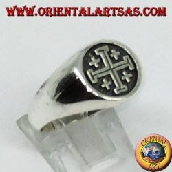 Silver ring Cross seal of the Knights of the Holy Sepulcher of Jerusalem