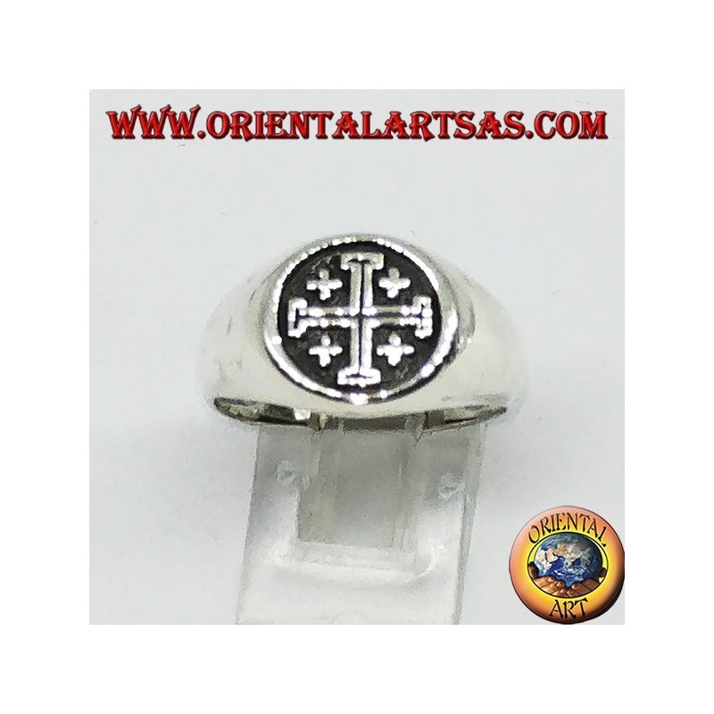 Bague en argent Sceau de croix des chevaliers du Saint-Sépulcre de Jérusalem