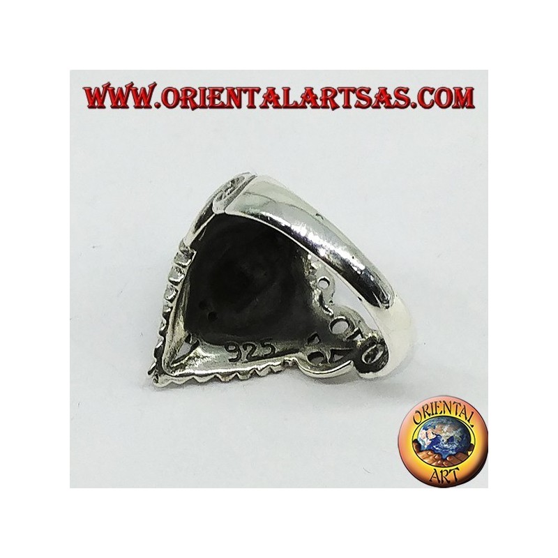 Anello in argento teschio con ali