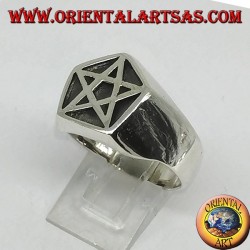 Silver ring, pentacle seal in the pentagon