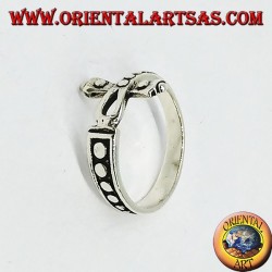 Silberring mit Ankh von besetztem Kreuz