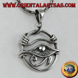 Pendentif en argent, œil d'Horus dans le cercle