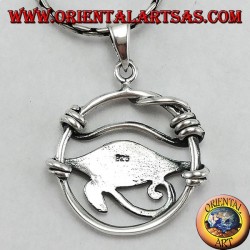 Pendentif en argent, œil d'Horus dans le cercle