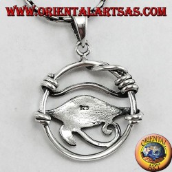 Pendentif en argent, œil d'Horus dans le cercle
