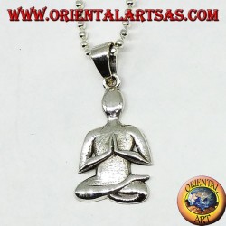 Pendentif en argent, méditation en posture de Sukhasana