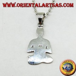 Silver pendant meditation in Sukhasana posture