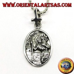 Silver medal pendant  Santa Teresa and Saint Christopher