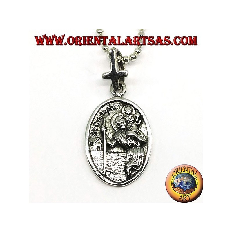 Ciondolo (medaglia) in argento Santa Teresa ed san Cristoforo