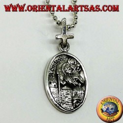 Pendentif en argent Santa Teresa et Saint Christopher