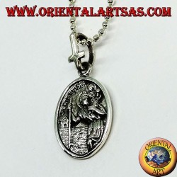 Silberner Anhänger Santa Teresa und Saint Christopher