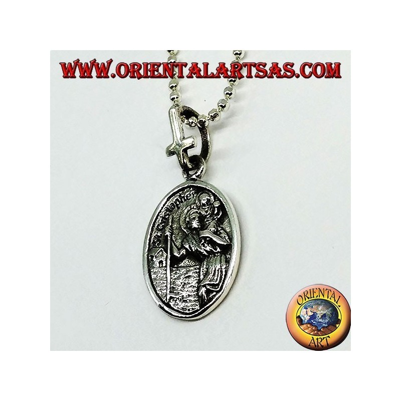 Ciondolo (medaglia) in argento Santa Teresa ed san Cristoforo