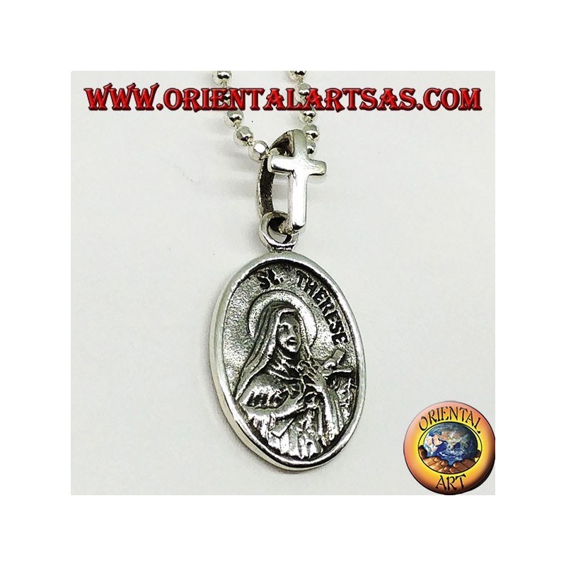 Ciondolo (medaglia) in argento Santa Teresa ed san Cristoforo