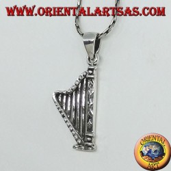 Pendentif en argent harpe instrument de musique