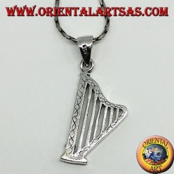 Pendentif en argent harpe instrument de musique