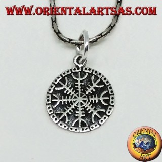 Silberanhänger vegvisir (klein) aegishjalmur