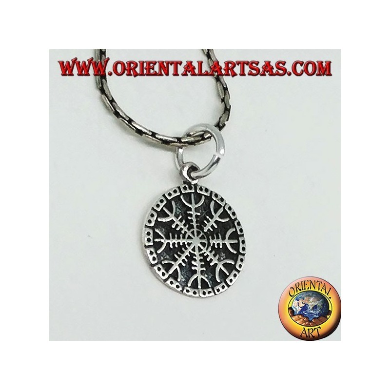 Silberanhänger vegvisir (klein) aegishjalmur