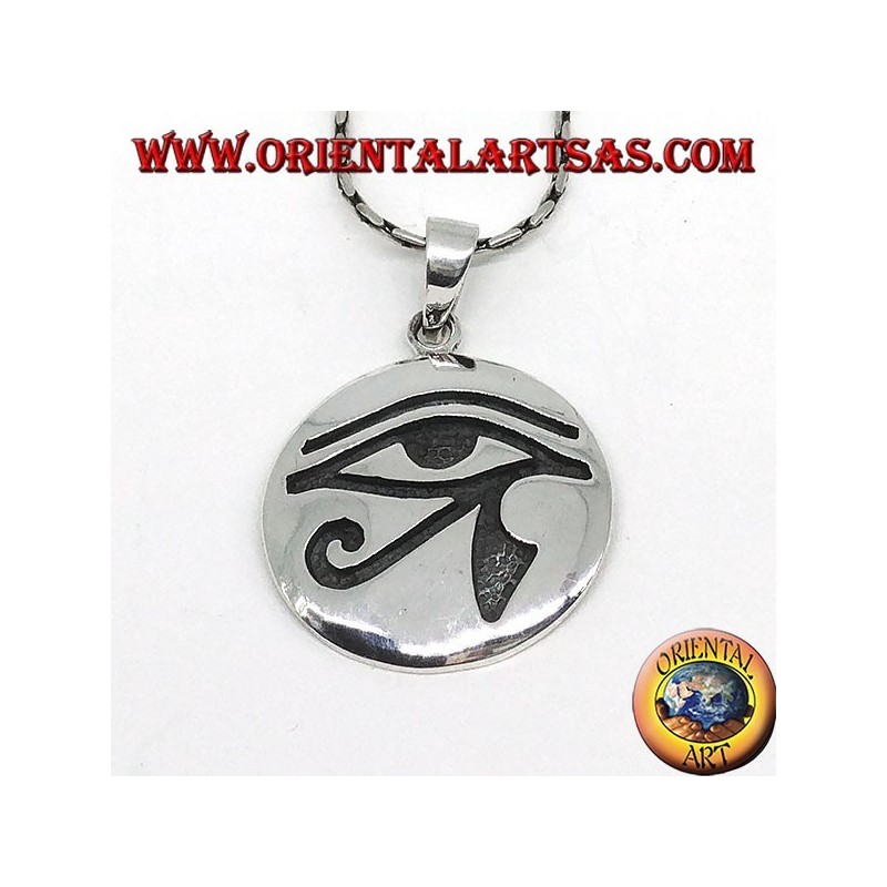 Pendant in silver, Eye of Horus (eye of Rha) inlaid