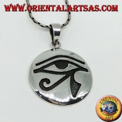 Pendant in silver, Eye of Horus (eye of Rha) inlaid