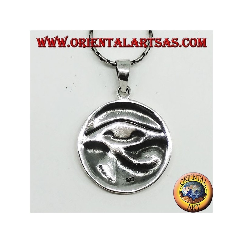 Colgante en plata, Ojo de Horus (ojo de Rha) con incrustaciones