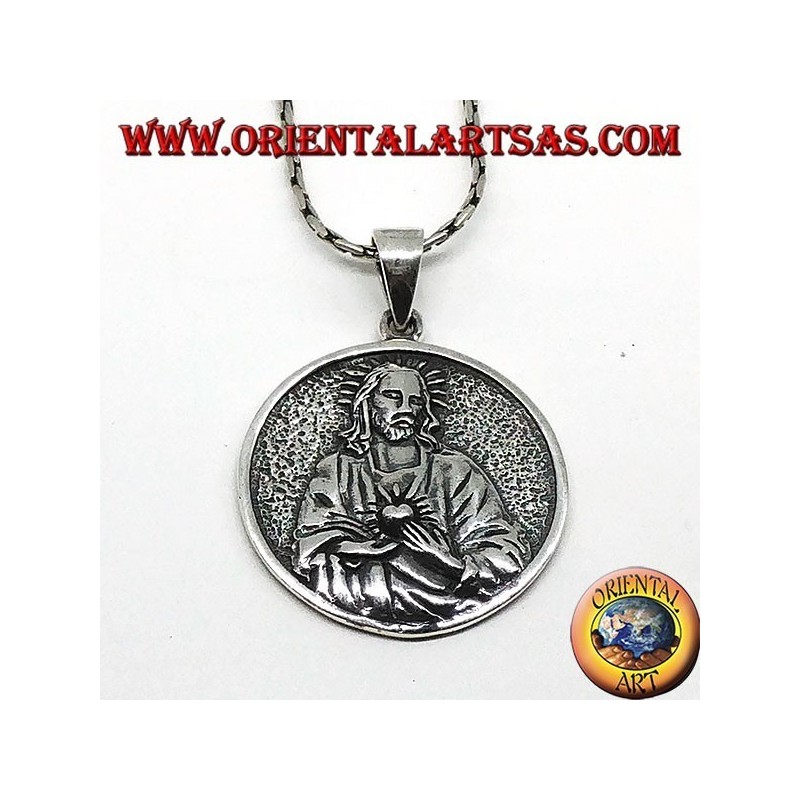 Ciondolo  in argento Sacro Cuore di Gesù