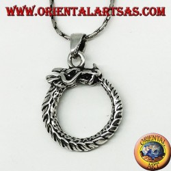 Pendentif en argent, dragon uroboro ouroboros
