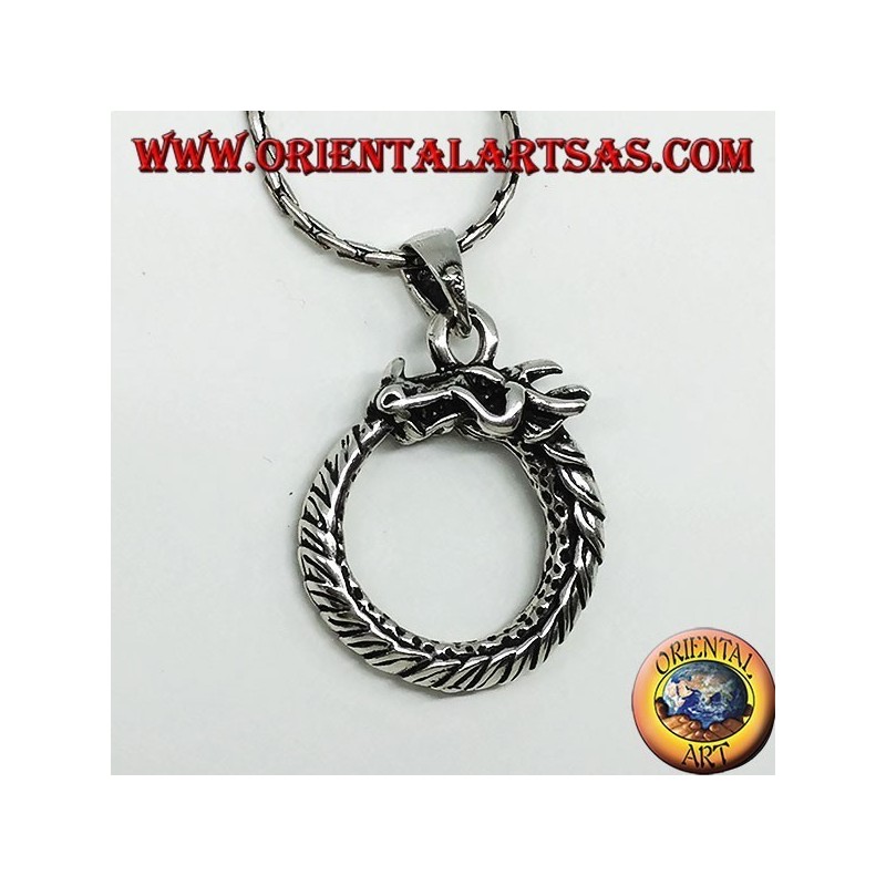 Colgante de plata, dragón uroboro ouroboros