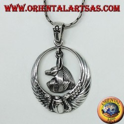 Colgante de plata, guía anubis de las almas.
