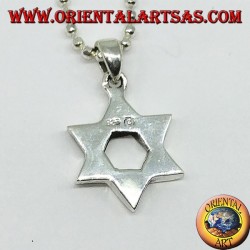 Pendentif en argent, étoile de David (étoile à six branches) épaisse