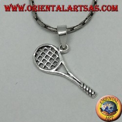 Silver pendant, tennis racket