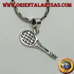 Colgante de plata, raqueta de tenis.