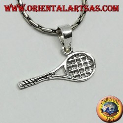 Colgante de plata, raqueta de tenis.
