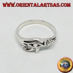 Bague en argent petit oeil d'Horus et Eye of Ra