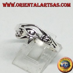 Bague en argent petit oeil d'Horus et Eye of Ra