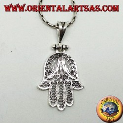 Pendant in the hands of Fatima or Miriam Hamsa filigree