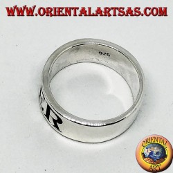 Bague en argent avec gravure BIKER