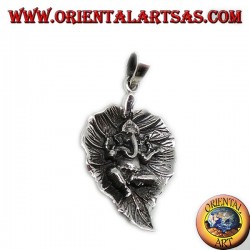 Colgante de plata, Ganesha en la hoja.