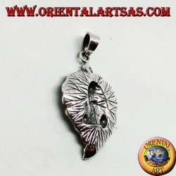 Silver pendant, Ganesha on the leaf