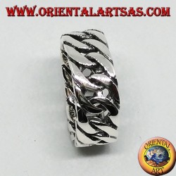 Silberring, starre Kette